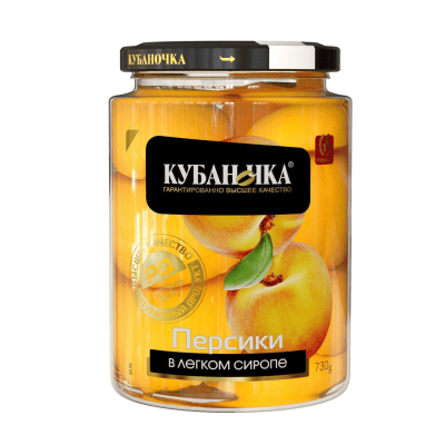 Праскови в лек сироп 750гр кубаночка