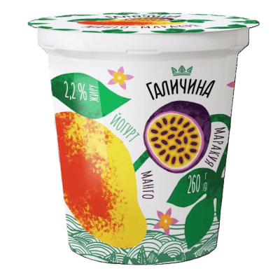 Йогурт карпатський 2.2% манго/мар-я 260гр