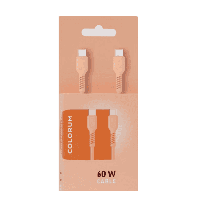 Кабел colorum usb-c usb-c 1,8м праскова