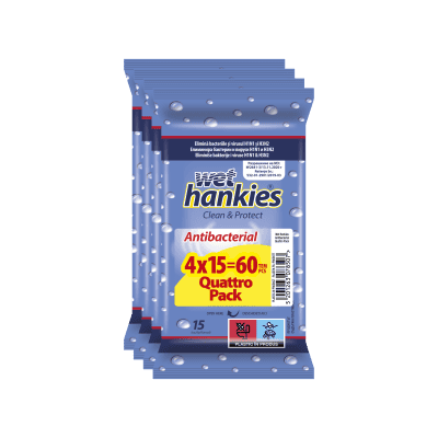 Влажни кърпи Wet hankies антибакт.4х15бр