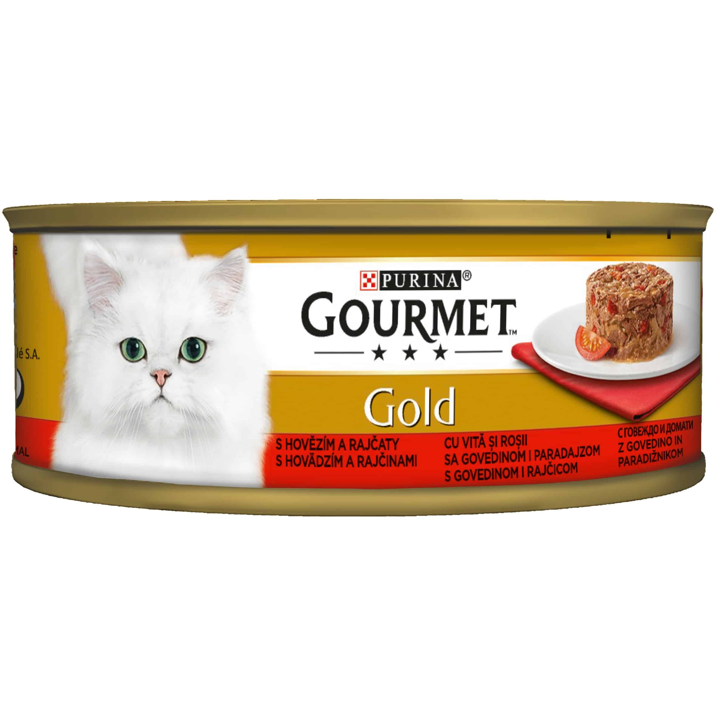 Храна Gourmet gold, говеждо и домати 85 гр.