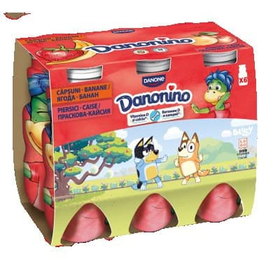 Danonino банан+ягода,праскова+кайсия 6х100
