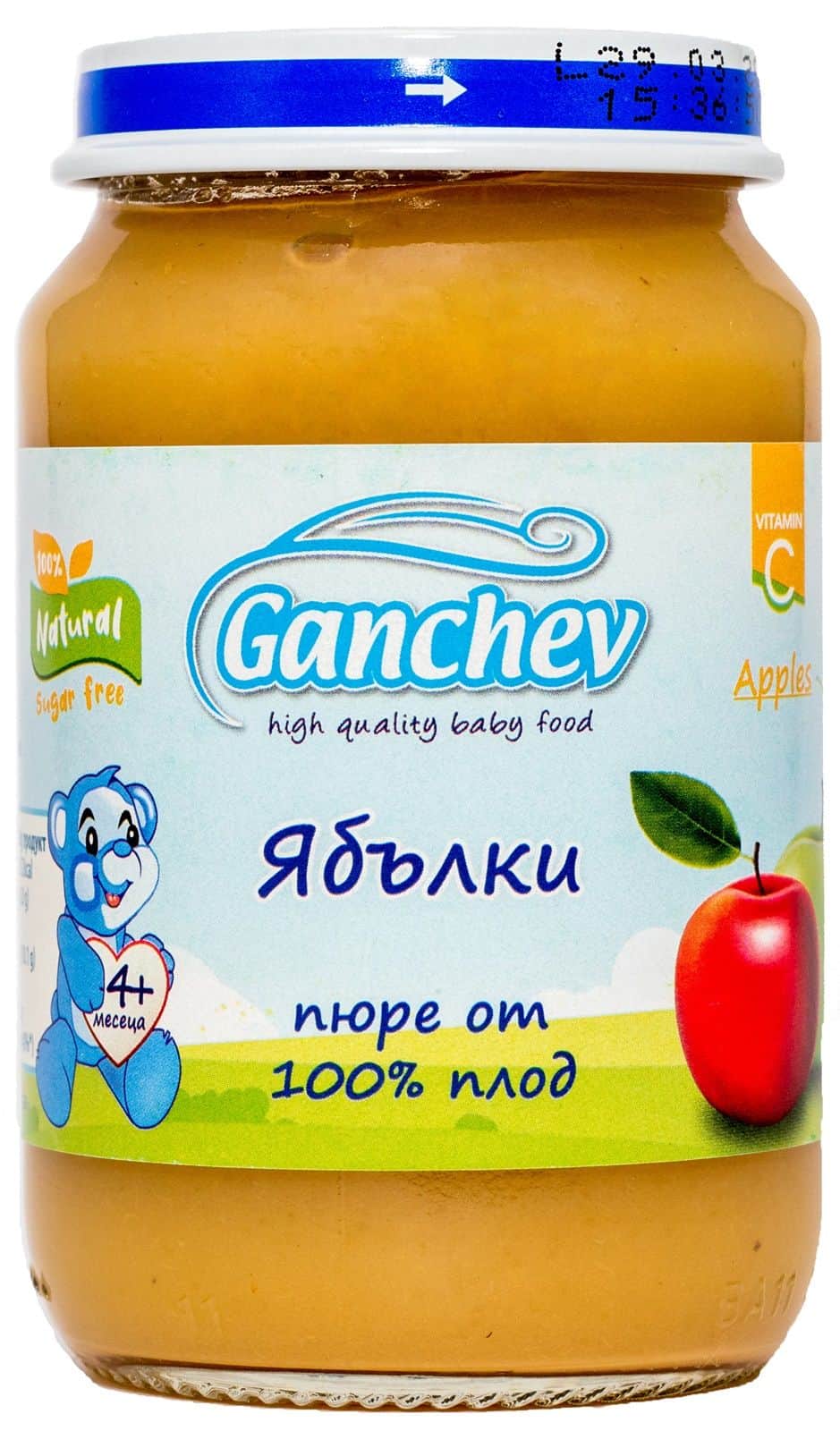 Пюре Ganchev Ябълка 100% 190гр