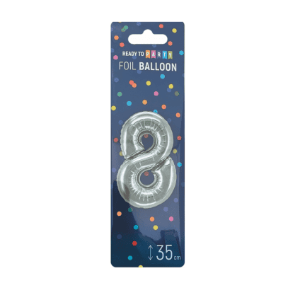 Фолиев балон-8-сребро-35см-1бр