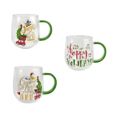 Стъкл.коледна боросиликатна чаша 400мл