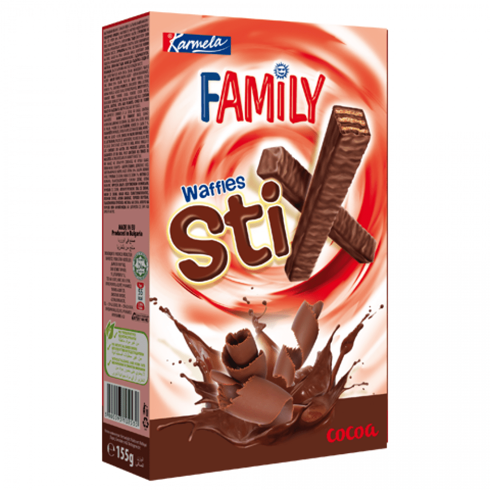 Вафли Family Stix Какао 155гр