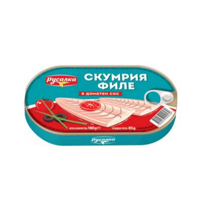 Скумрия филе Русалка в доматен сос 180 гр