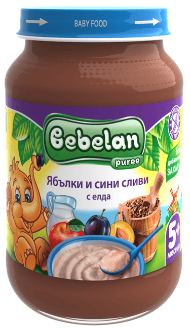 Мл.каша Bebelan ябълки/сливи/елда 5+ 190гр