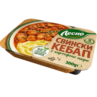Свински кебап с картофено пюре Лесно 300гр