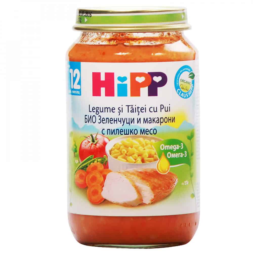 Био Пюре Hipp З-и и М-и с П-ко Месо 220гр