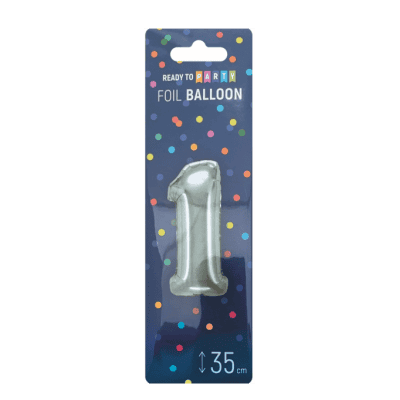 Фолиев балон-1-сребро-35см-1бр