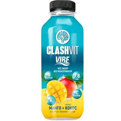 Вода Clashvit vibe манго и кокос 0.475л