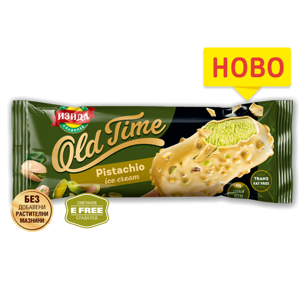 Сладолед Old Time пистачио на клечка 60гр