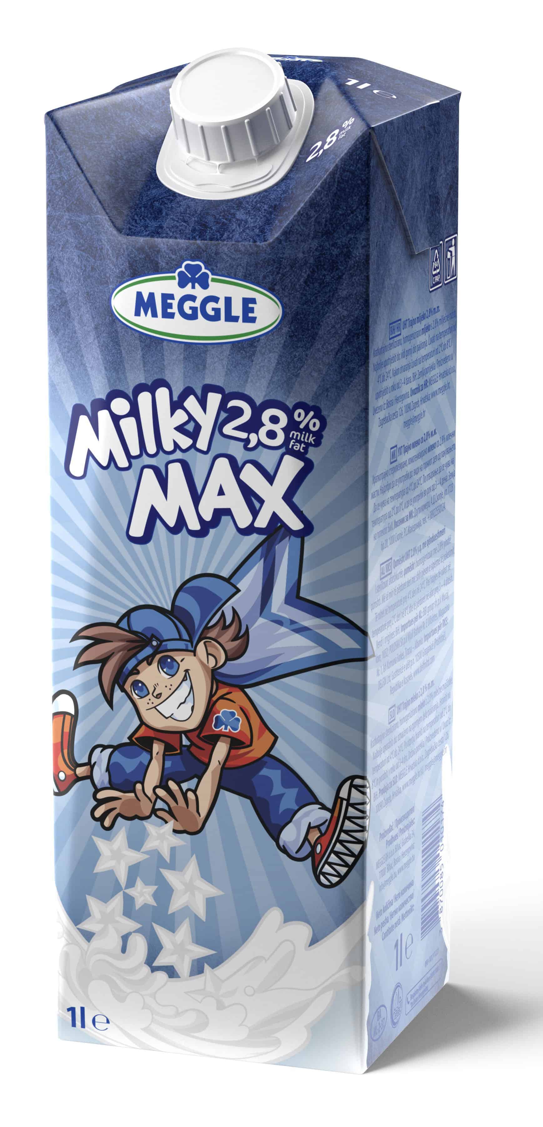 Прясно мляко Meggle Max 2,8%, УХТ, 1 л.