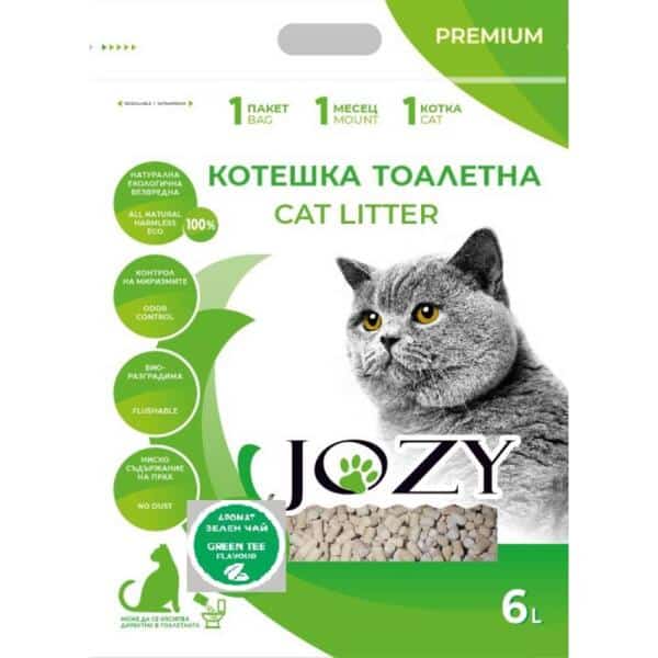 Котешка тоалетна JOZY Зелен чай 6 л