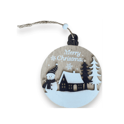 Коледна висулка, дърво, 10-12 см