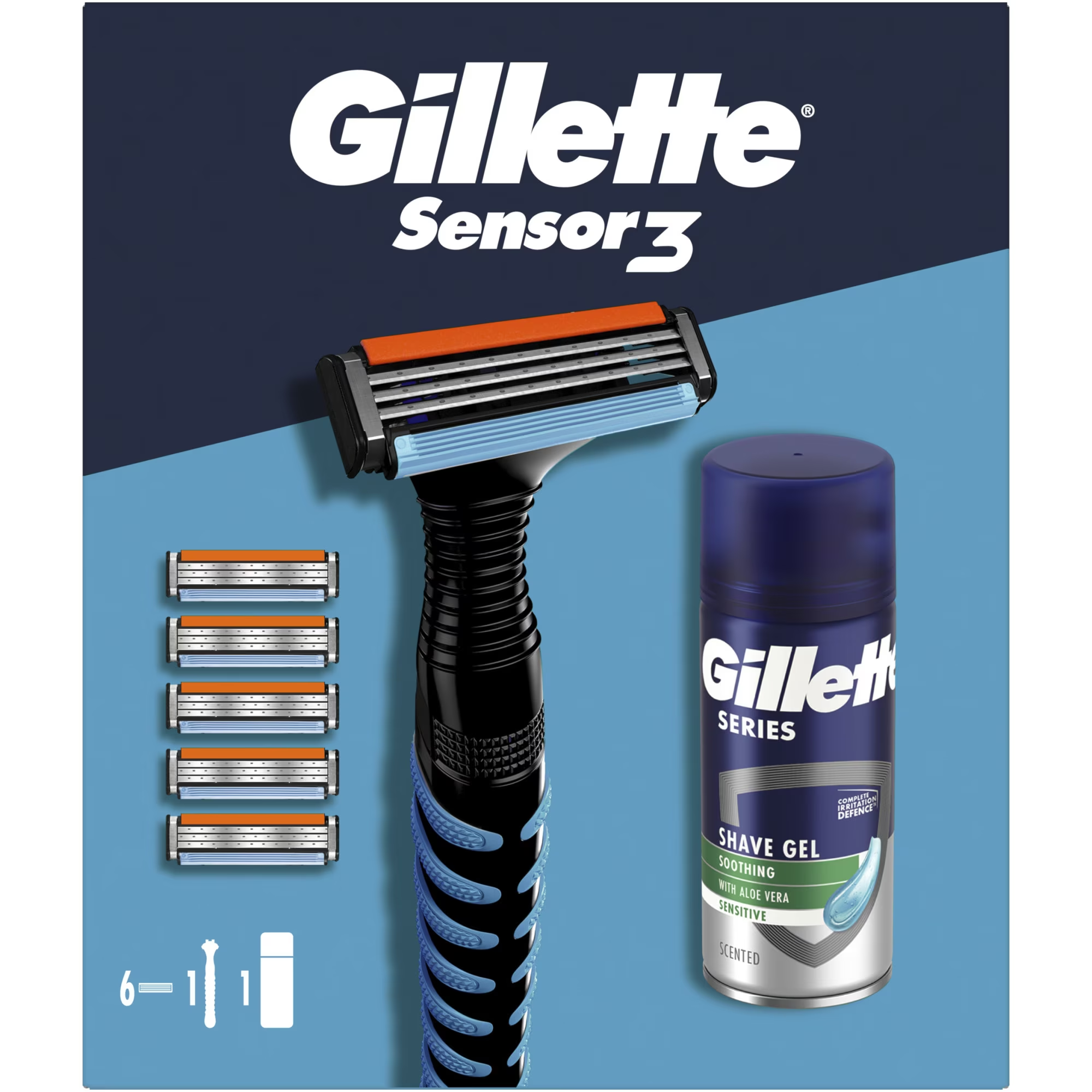 К-т Gillette самобр.сенсор+гел Сериес 75мл