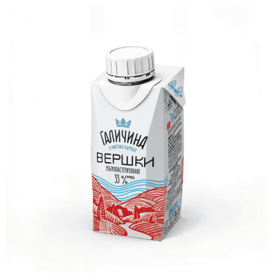 Сметана (сливки) галичина 33% 200гр
