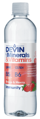 Мин.вода Devin Vitamins яг./мента 0,425 л.