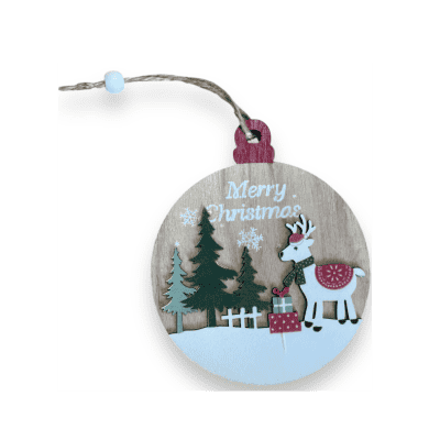 Коледна висулка, дърво, 10-12 см