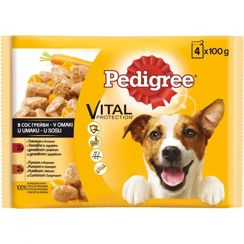 Храна Pedigree пауч смес 4х100 гр