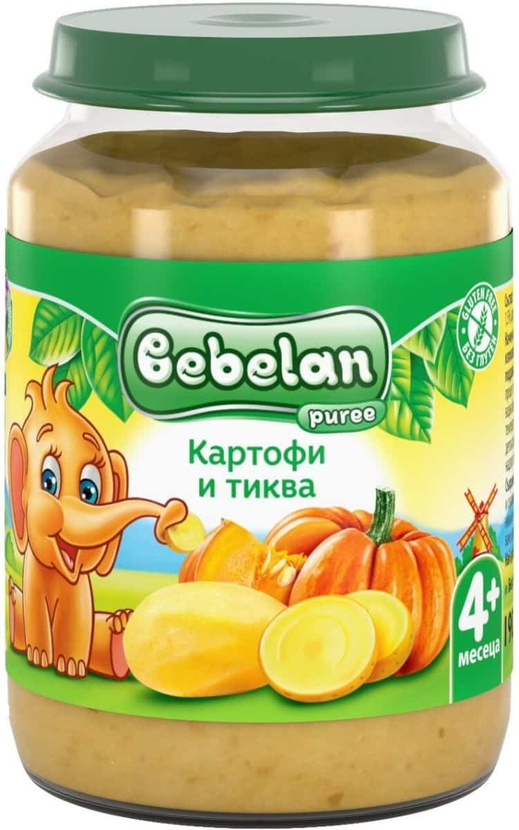 Пюре Bebelan картофи и тиква 4м 190гр