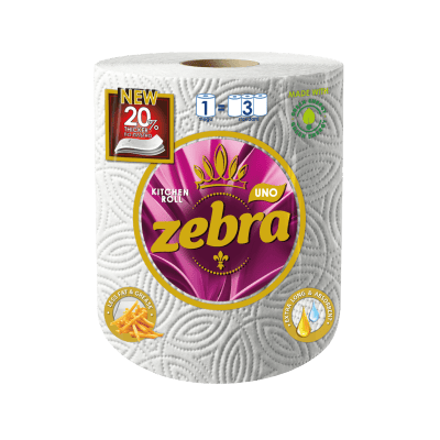 Кухненска хартия Zebra Uno 3пл/1бр