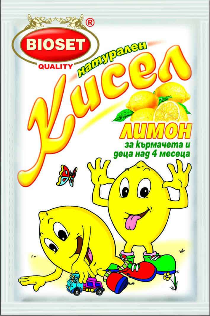 Кисел натурален Биосет лимон 60 гр