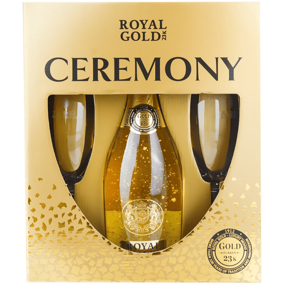 Пенливо вино Zarea Royal Gold 0.75л+2чаши