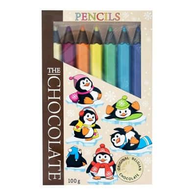 Шоколадови моливи пингвини 100гр