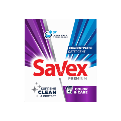Прах Savex пауър 2в1 цв.пране 320гр/4пр