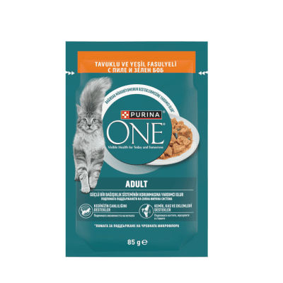 Храна Purina ONE Adult пиле и зел.боб 85гр