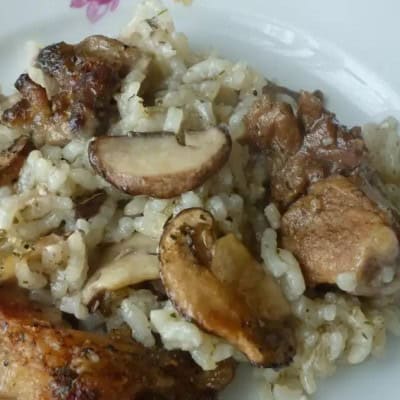 Свинско месо с ориз и гъби Деликат