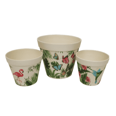 К-т кашпи  бамбук ф15см + 2бр Ф11