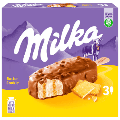 Сладолед Milka с маслени бисквитки 3х90гр