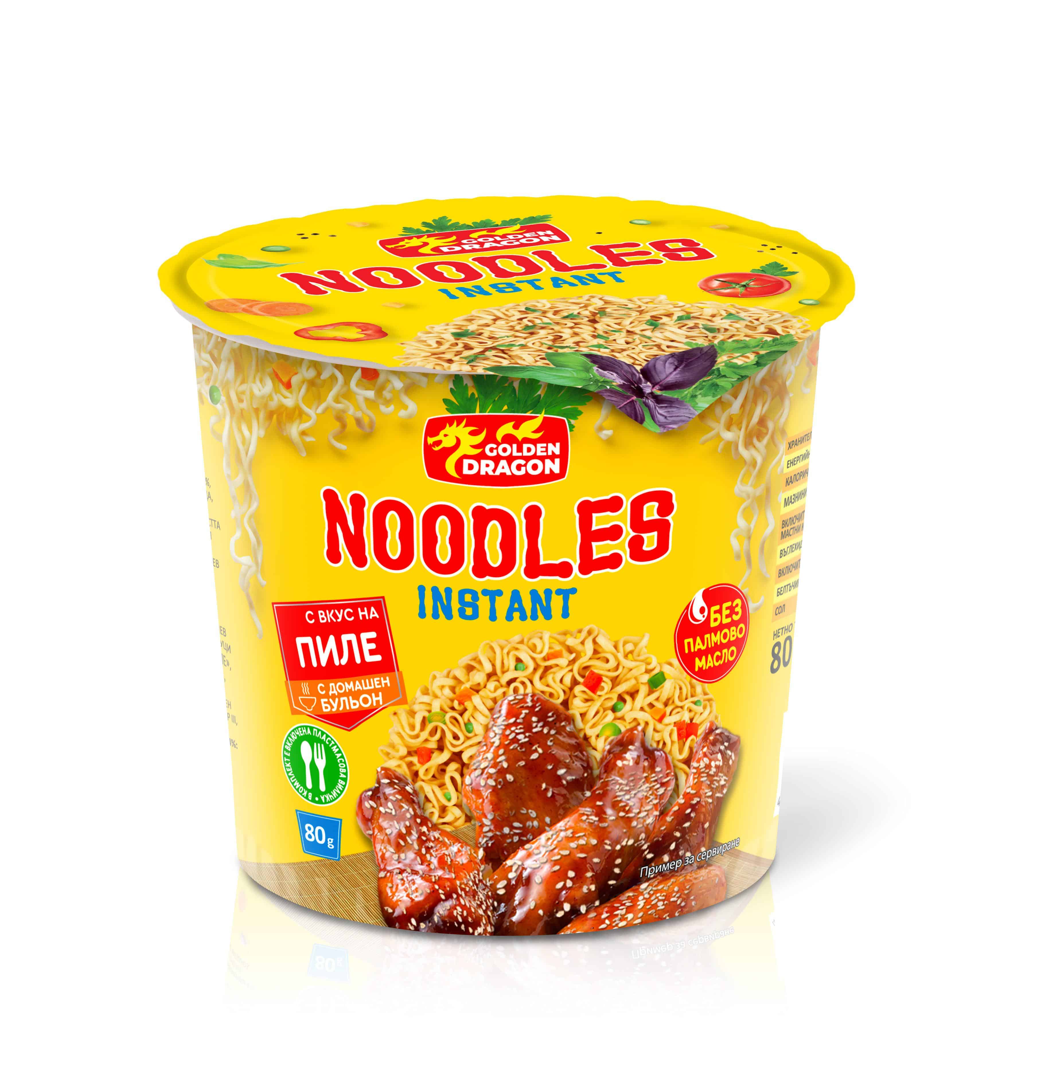 Спагетини Golden Dragon пиле купа 80гр