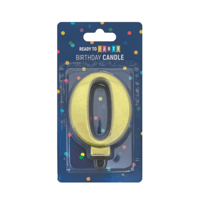 Свещ  цифра 0 злато 8см 