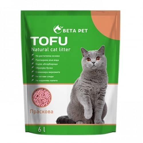 Котешка Тоалетна BETA PET Тофу Праскова 6 л