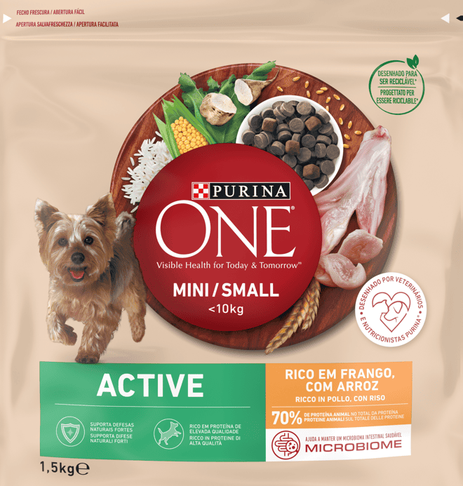 Храна Purina mini active пиле и ориз 1,5кг