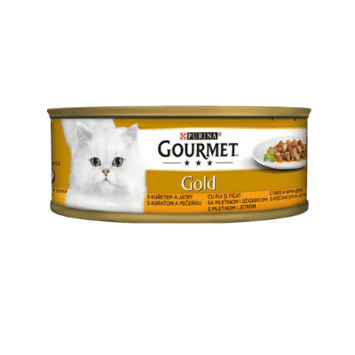 Храна Gourmet gold, пиле и дроб 85 гр.