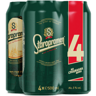 Бира Staropramen кен 4х0.5л