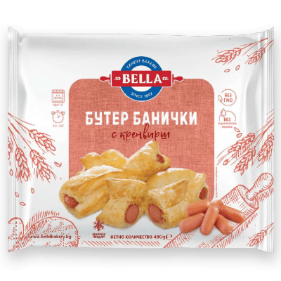 Мини банички Bella със кренвирши 480 гр