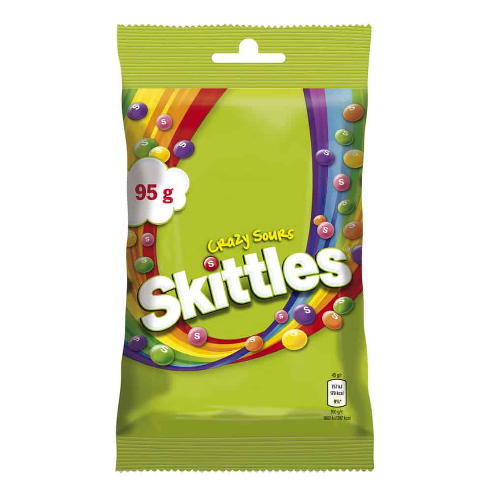 Драже Skittles Crazy Sours 95гр