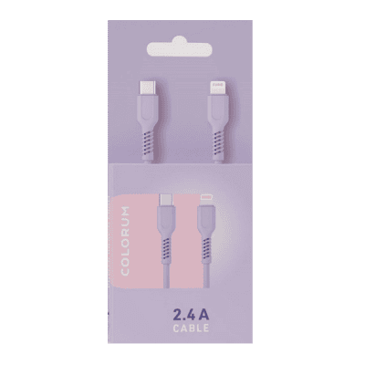Кабел colorum usb-c  1,8m 2,4a лавандула