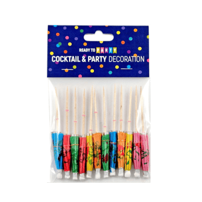 Многоцв.коктей.чадърчета за декорация 12бр