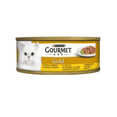 Храна Gourmet gold, говеждо и пиле 85 гр.