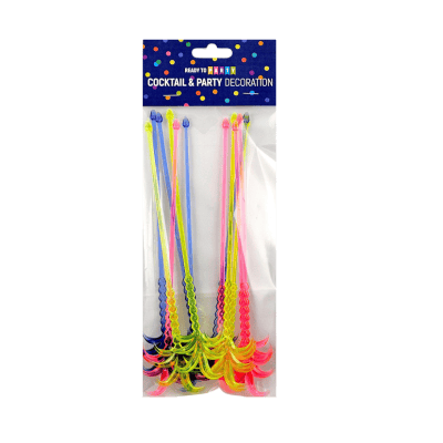 Многоцв.коктей.бъркалки за декорация 12бр