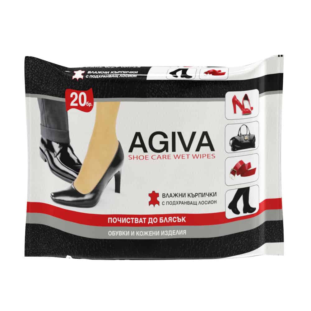 Влажни кърпички Agiva за обувки20 бр.