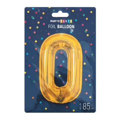 Фолиев балон цифра 0  злато 85см