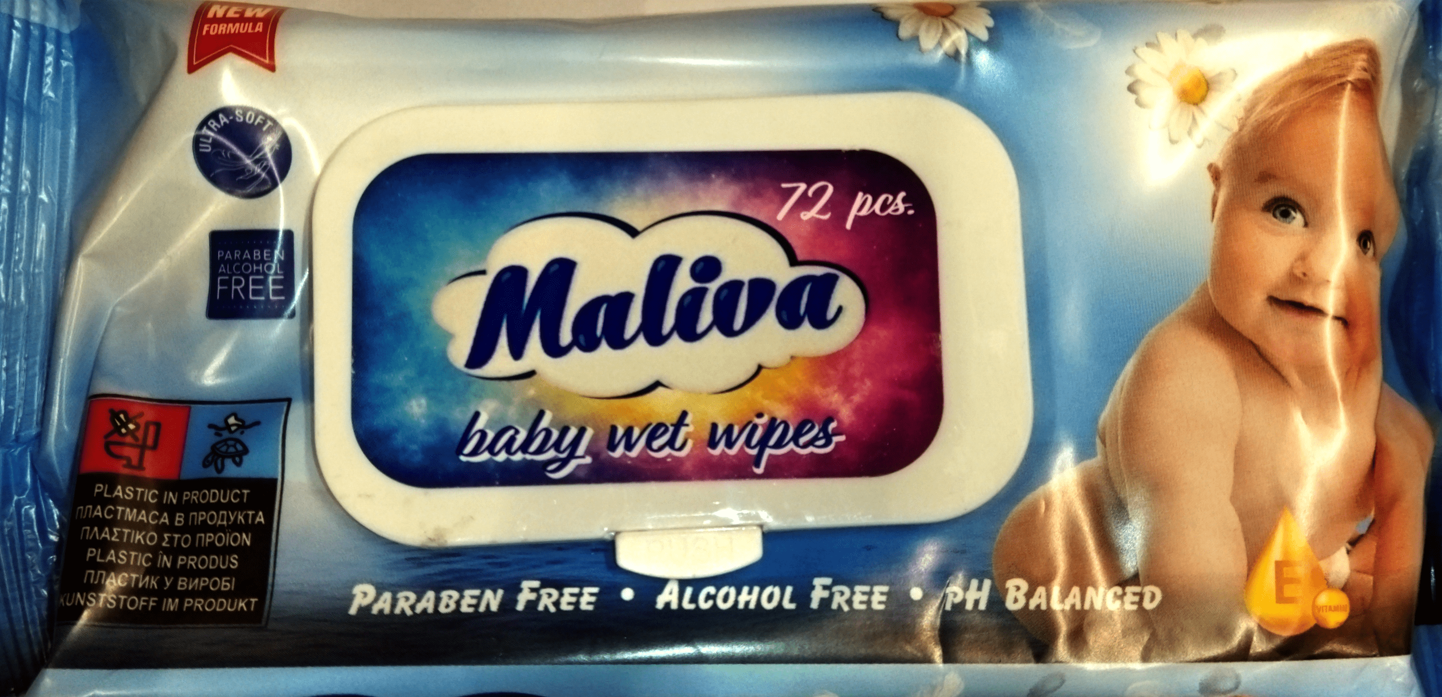 Влажни кърпи Maliva с капак 72бр
